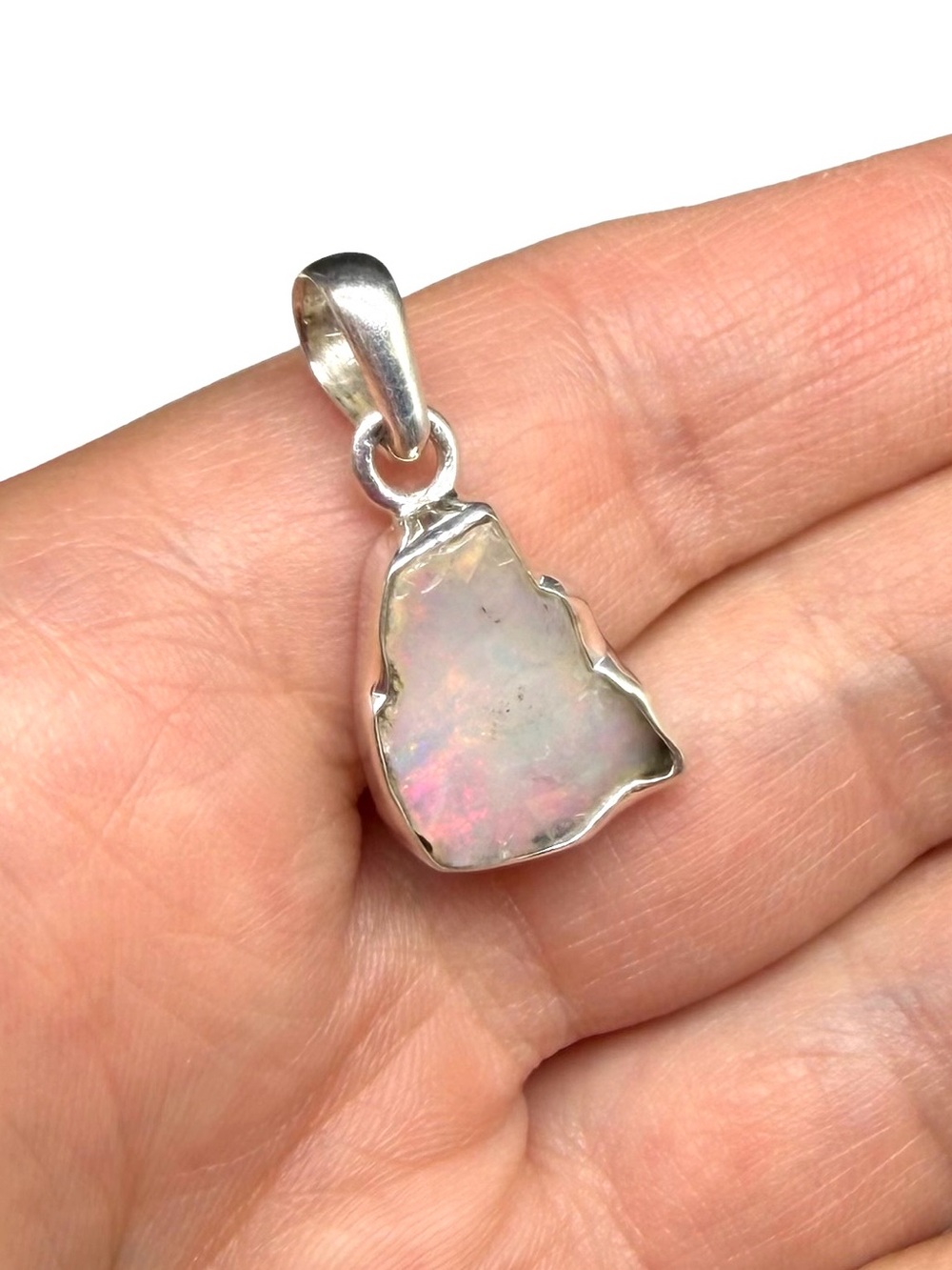 Ethiopian Fire Opal Necklace Pendant Solid 925 Sterling Silver